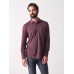 Cloud™ Long-Sleeve Striped Polo - Merlot Flint Stripe