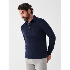 Towel Terry Long-Sleeve Polo - Fall Navy