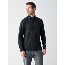 Long-Sleeve Heather Polo - Charcoal Heather